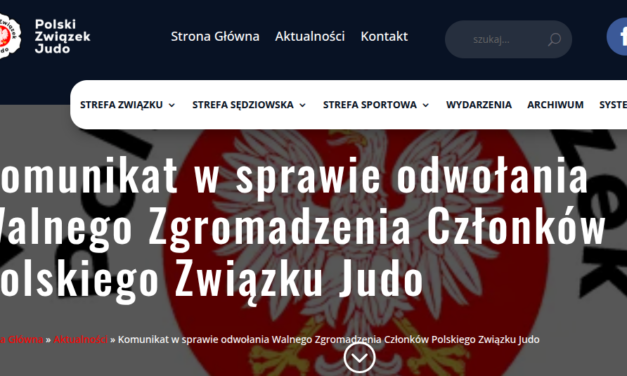 Komunikat w sprawie odwołania Walnego Zgromadzenia Członków Polskiego Związku Judo